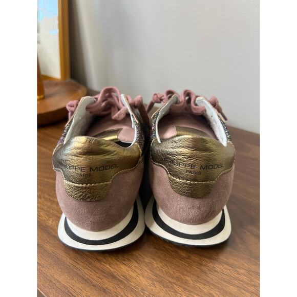 NEW Philippe Model Paris Trpx Basic Women's Sneakers in Pink Camo Size: 8 - Picture 4 of 8